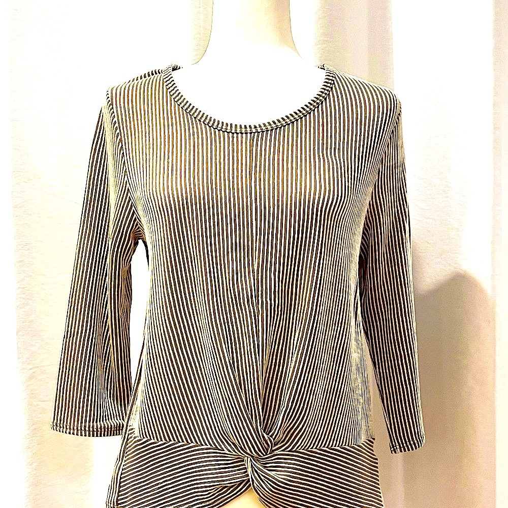"Exclusive One" Brand Relaxed-fit Striped Top